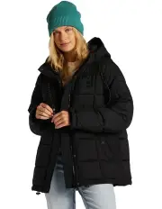 [Billabong] Venture On Puffer Zip Up Hooded Jacket in Black