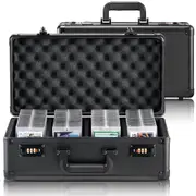 Aluminum Graded Card Storage Box with Lock - Holds 120 PSA and More