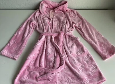 Juicy Couture Luxe Soft Plush Robe Sz L/XL Barbie Pink JC Emboss JC3310BM NEW