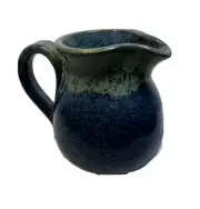 Studio Art Pottery Small Creamer Signed Blue Drip Glaze signed Wenta