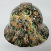 NEW FULL BRIM Hard Hat custom hydro dipped in 420 WEED HEAD realistic kush