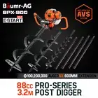 Baumr-AG Post Hole Digger 88cc Posthole Earth Auger Fence Borer Petrol Drill Bit