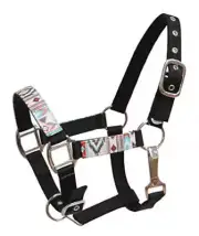 New! Pony size Adjustable NAVAJO PRINT NYLON HALTER w/ Nickel plated hardware