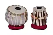 INDIAN FOLK DRUM MUSICAL INSTRUMENT STEEL TABLA SET WITH BAG HAND PERCUSSION