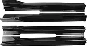 Side Skirt Extension Splitter Trim Compatible for Infiniti Q50 Sport Version Only 2014-2023 Lower Split Type Gloss Black/Carbon Fiber Look(Carbon Fiber Look)