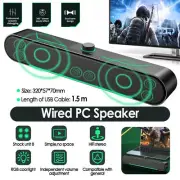 Wired Computer Speakers Speaker PC Soundbar Stereo USB Powered for Laptop Tablet