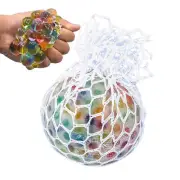 3pcs Mesh Grape Rainbow Squeeze Ball Elastic Colorful Sensory Stress Balls Gift