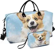 [YXYZRMY] Travel Duffel Bag Funny Dog Puppy Bathtub Gym Bag Sports Tote Bag with Multiple Interior Pockets Shoulder Weekender Bag for Women Men with Toiletry Bag 20.5”x 7.9”x 13.8, Multi-Colored, one