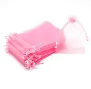 Pink 4" x 6" Organza Drawstring Pouch Bags - 20 counts