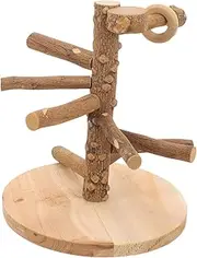 Hohopeti Wooden Bird Training Perch Stand for Parrots Safe Bite Resistant Table Bird Perch for Pets Creative Play and Training Accessory