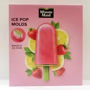 Minute Maid Ice Pop Molds Tray Make 6 Pops RED Tray With Green Handle Plastic