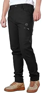 [INPAKO] Men's Hiking Pants, Thermal Water Resistant Windproof Outdoor Cargo Pants, Lightweight Stretch Joggers with 4 Pockets