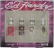 Ed Hardy by Christian Audigier Mini Variety Set for Women (Ed Hardy Classic Hearts & Daggers Skulls & Roses Villain)