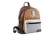 Attack on Titan Season 3 Fashion Levi Ackerman Backpack (Brown/White) (One Size)