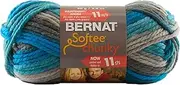 [Bernat] Softee Chunky BB Deep Waters Ombre Yarn - 1 Pack of 10.5oz/300g - Acrylic - #6 Super Bulky - 275 Yards - Knitting, Crocheting & Crafts