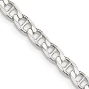 22 Inch Sterling Silver 4.65mm D/C Flat Anchor Curb Chain