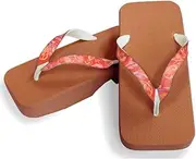 Hajime(一歩) [One Step] [Hajime] Geta Clogs, Soft and Water Resistant, Made of Sponge, 10.6 inches (27 cm), BR/Gradeflower x Red, Gradeflower x Red (Gradeflower x Red/27), Gradiene Flower × Red, 27.0 cm