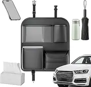 Backseat Car Organizer - Back Seat Storage Organizer - Touch Screen Cell Phone Holder Kick Mats, Waterproof Bag Protector, Travel Accessories