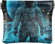 [YXYZRMY] Astronaut Blue Spaceship PU Leather Squeeze Coin Purse, Coin Pouch Change Holder for Women Men, Mini Portable Cosmetic Bags for Women, Multi-colored, one size, Multi-style, Multi-colored, one