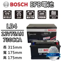 在飛比找蝦皮商城精選優惠-德國BOSCH博世 LB4 EFB 75AH 汽車電瓶怠速熄