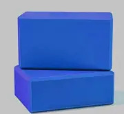 Blue Workout Yoga Foam Brick Block Set Of 2