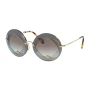 NEW MIU MIU Women's 01SS Layered Double Heart Round Sunglasses Azure/Hazelnut