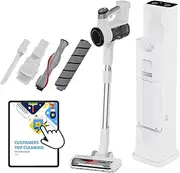 [Kleva Range] KRAPOF Auto Clean Self Empty Slim Power Vac Cordless Stick Vacuum Cordless Stick Vacuum Cleaner with Self-Emptying Base – Powerful Lightweight Rechargeable Vacuum w. Swappable Brush Heads