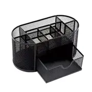 Black Desk Mesh Metal Desk Makeup Brush Holder