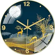14 Inch Simple and Creative Mute Wall Clock,Crystal Porcelain Painting Wall Clock Creative Modern Minimalist Mute