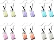[Porgeel] 6 Pairs Acrylic Water Bottle Shape Water Bottle Dangle Earrings Set for Drink Bottle
