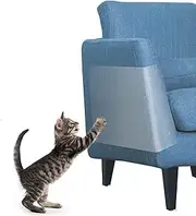 One Sight 8pcs Cat Scratch Furniture Protector Large (12" x 17") Cat Couch Protector Clear Double Sided Anti Scratch Cat Deterrent Training Tape, Cat Sticky Paws Tape for Furniture,Sofa,Wall,Mattress