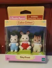 Calico Critters Baby Friends Hazelnut Chipmunk Hopscotch Rabbit Silk Cat - New