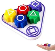 DNMH Game Stones Pick Up Gonggi Korean Game with Colourful Stones Stone Pebble Set Gonggi Stone Pebbles Set for Fun Hours and Coordination Training (5 Pieces + Triangular Base)