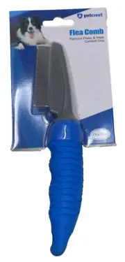 Petcrest Flea Comb Removes Fleas and Mats with Comfort Grip for Dogs