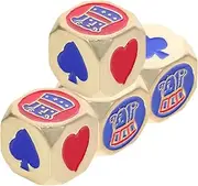 Kisangel 4pcs Metal Poker Dice Game Props Funny Dice for Party Lightweight Game Accessories Entertainment