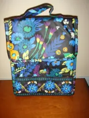 Vera Bradley Midnight Blues Lunch Sack Insulated Bag Tote Box Laminated Cooler