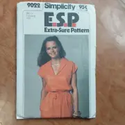 Simplicity E.S.P. 9022 Pattern Pullover Dress Pattern Miss Sizes 12/14/16 New