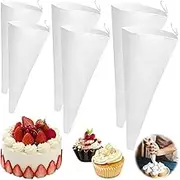 NINGYER Pack of 6 Icing Bags, 30/35/40 cm Icing Bags, Reusable Icing Bag Set for Decorating Pastries, Cakes, Home Baking (White)