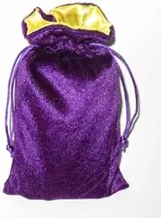 Paper Mart Rune/Tarot Bag: Purple Velvet and Marigold Satin Bag
