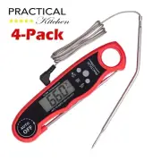 4-Pk Dual Probe Instant Digital Alarm Thermometer BBQ Grill Meat Food Oven Spot