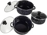 iplusmile 1 Set Enamel Soup Pot Non Stick Cooking Pot with Double Handles Compact for for Meals and Convenient Use