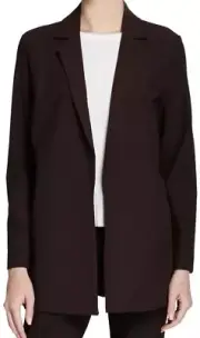 EILEEN FISHER NOTCH COLLAR WASHABLE CREPE OPEN JACKET Blazer S
