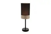 Tambura Table Lamp Small Black Cloth Oblong with Blonde Wood