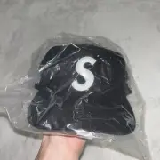 Supreme World Famous S Logo 6 Panel Hat Black SS25 Snap Back