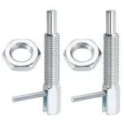 2 Pcs M10x1.5 Retractable Indexing Plunger Pin Carbon Steel Spring Loaded Latch