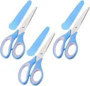 Toyvian Ergonomic Design Student Scissors Sleeve Paper Cutting Scissors for Boys and Girls 3pcs Small Craft for Toddlers 2-4 Years School Supplies