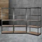 3x1.8M 5-Shelves Steel Warehouse Shelving Racking Garage Storage Rack Grey