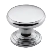 3038 Cupboard Knob Flat Chrome Plated D25xP20mm