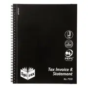Spirax Tax Invoice & Statement Book NCR 50 Duplicates 250 x 202mm Black P500