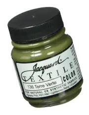 Jacquard Textile Color Fabric Paint 2.25 Ounces-Terre Verte Terre Verte